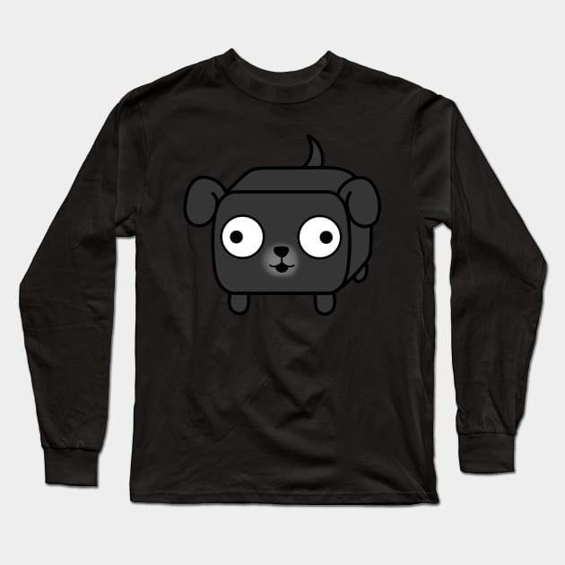 Pug Loaf - Black Pug Dog Long Sleeve T-Shirt by calidrawsthings